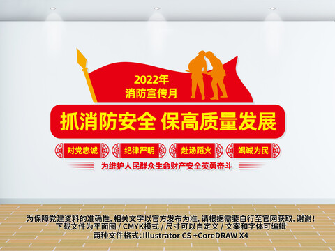 2022年消防月文化墻