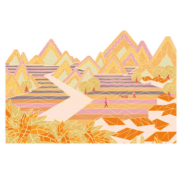 風(fēng)景幾何圖形插畫