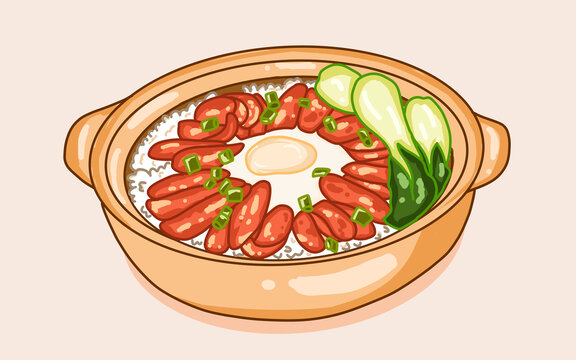 煲仔飯插畫