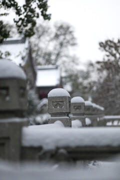 北京大学冬天雪景图