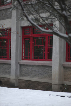 北京大学冬天雪景图