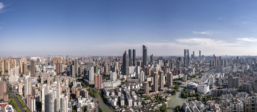 航拍无锡城市风貌全景