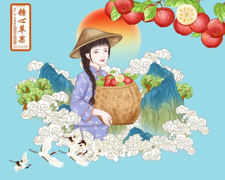 蘋果包裝插畫