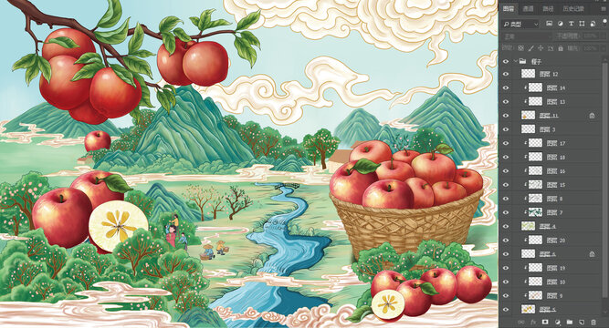 蘋果插畫