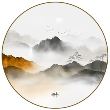 新中式水墨山水畫(huà)