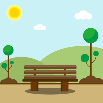 陽(yáng)光下的公園一角天空白云馬路