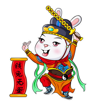 財(cái)神兔卡通