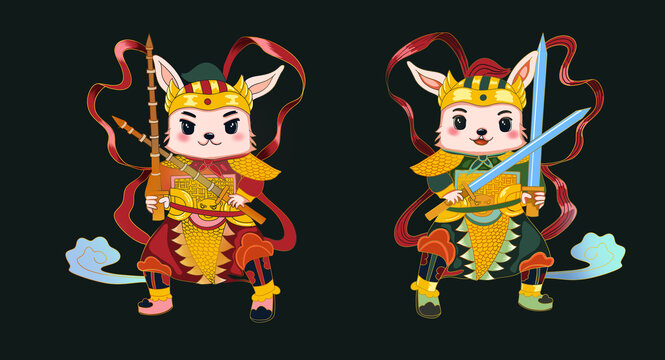 兔子門神