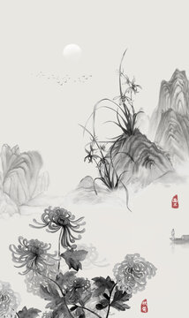 秋菊蘭花