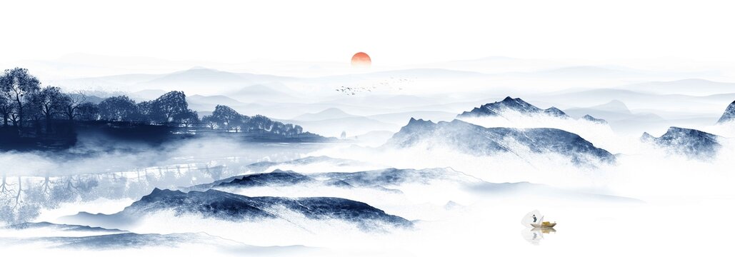 新中式水墨山水畫(huà)