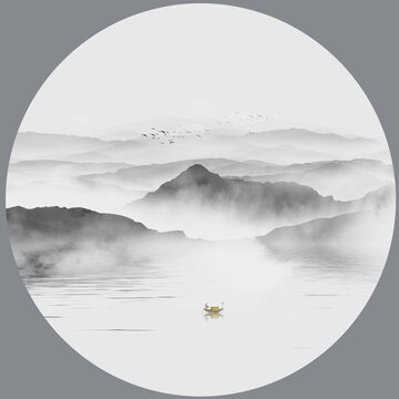 黑白水墨畫