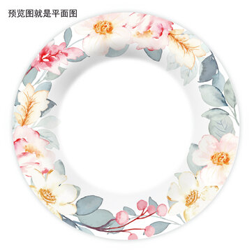 水彩花面