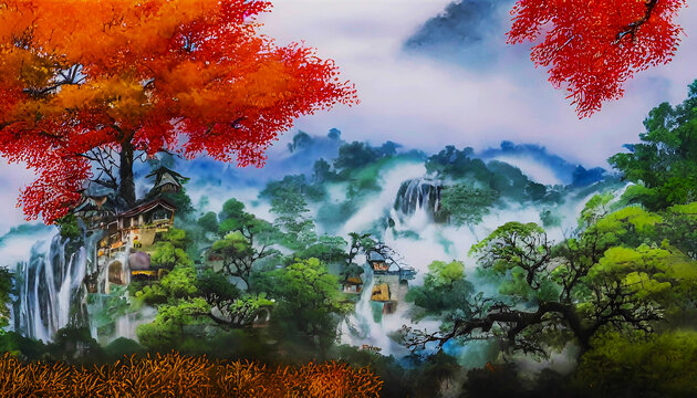 山水風(fēng)光裝飾畫