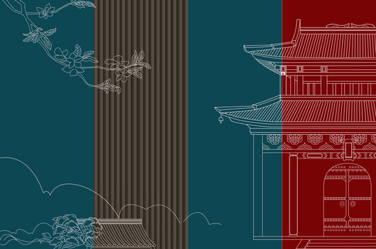 新中式格柵樓閣
