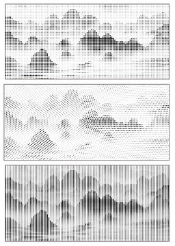 圆点山点状山线条山