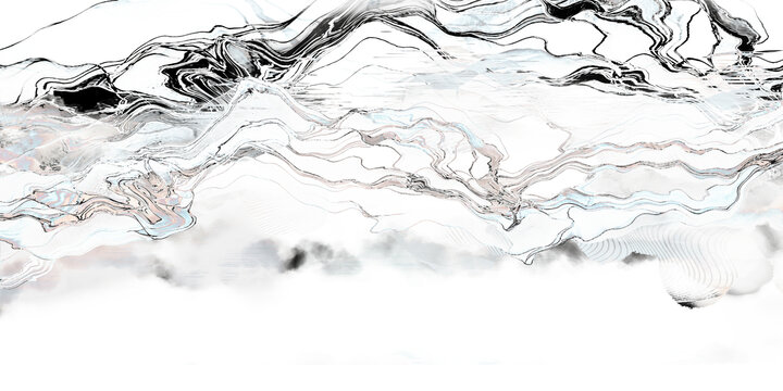 抽象水墨線條山水