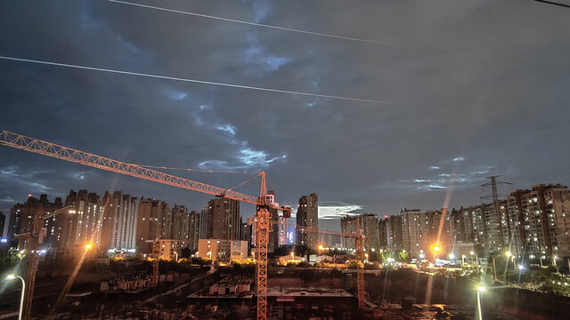 建筑工地夜景