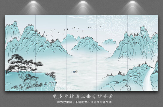 中式水墨山水畫