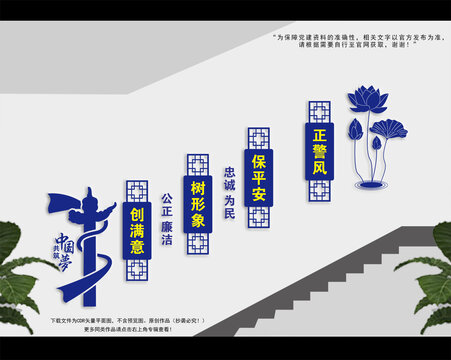 警察樓梯文化墻
