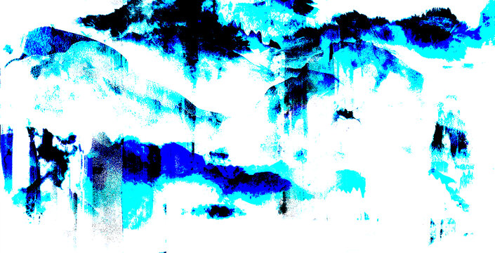 藍(lán)色水墨山水