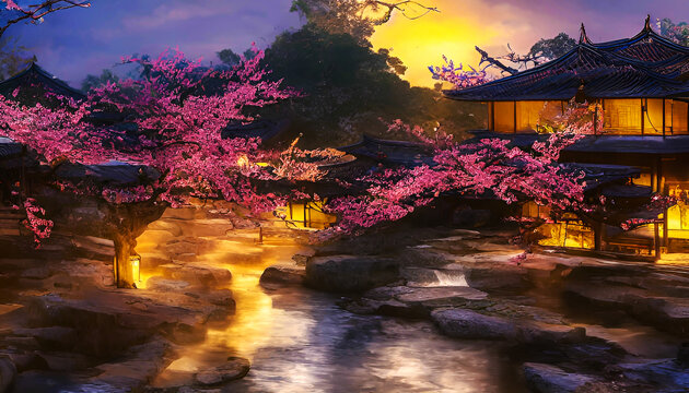 春季風(fēng)光裝飾畫(huà)無(wú)框畫(huà)
