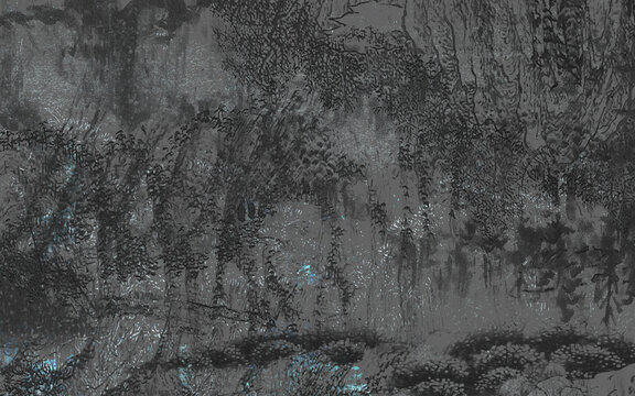 抽象潑墨山水