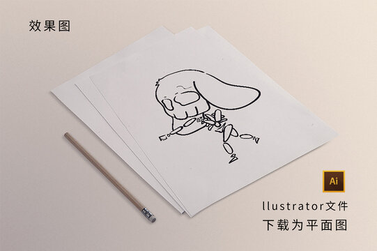 線稿修行阿兔出拳