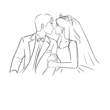 婚禮照線稿情侶