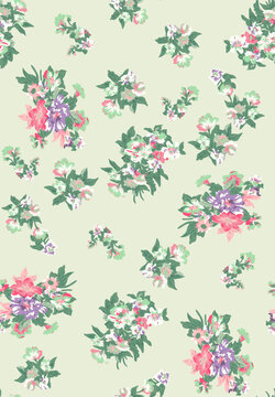 淺綠底花朵