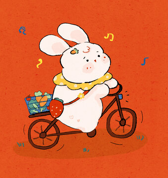 兔兔骑车去买菜