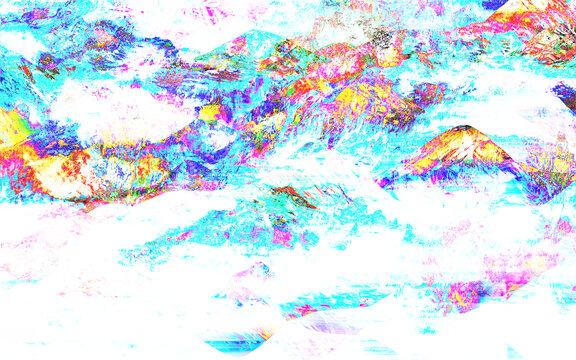 高清大氣金屬抽象山水