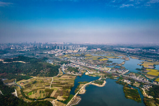 绍兴市上虞区白马湖航拍