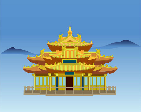老君山金頂矢量