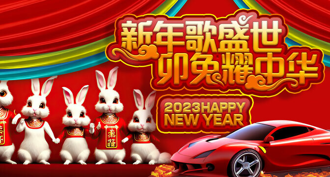 兔子新年跑車