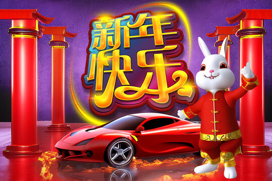 新年快樂2023兔子