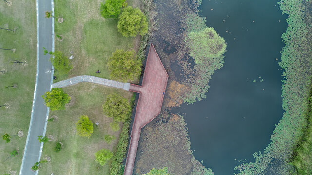 航拍淮安古淮河湿地公园