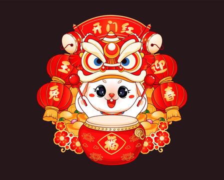 兔年窗貼