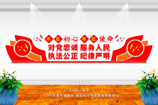 不忘初心文化墻