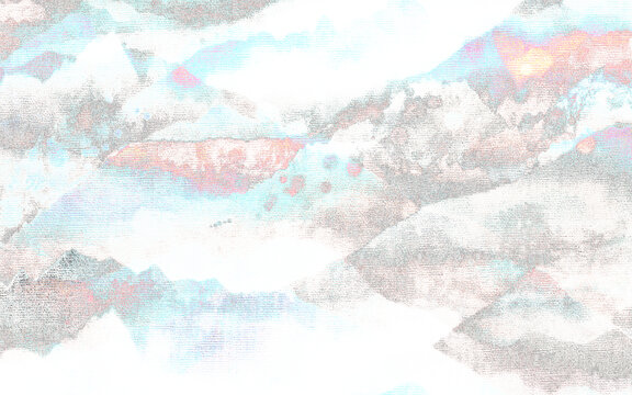 質(zhì)感抽象客廳山水