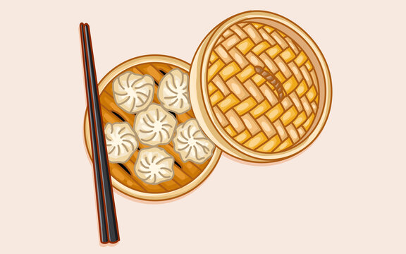 美味包子插畫