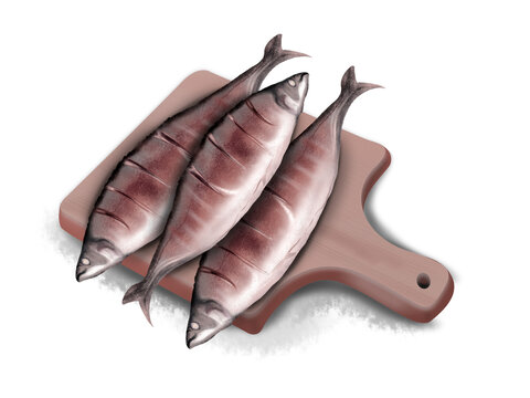 棕色魚干