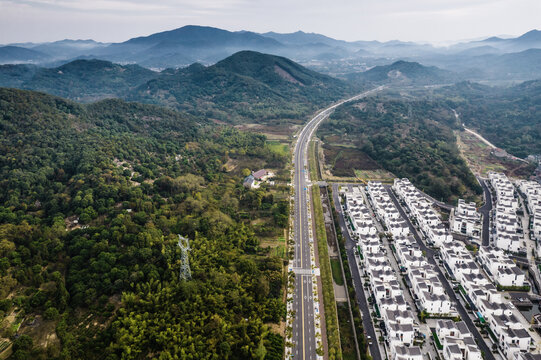 航拍浙江上虞新农村民居