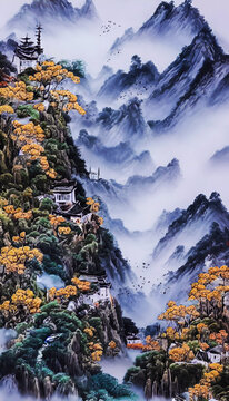 中國風(fēng)裝飾畫無框畫