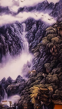 中國(guó)風(fēng)山水風(fēng)光裝飾畫