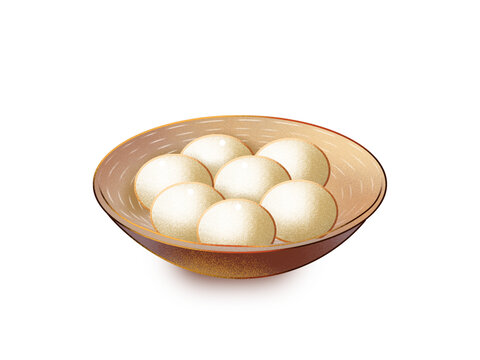 黃棕色熱乎乎的湯圓