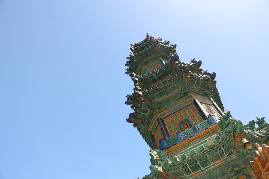世博园寺庙石雕塔