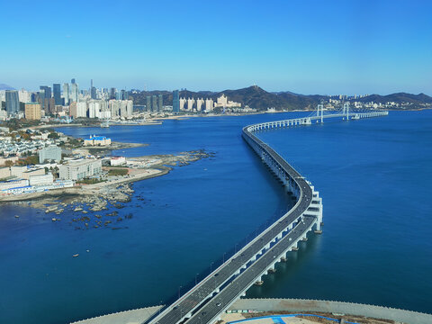 大连星海全景