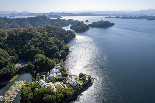 航拍千岛湖山水风光