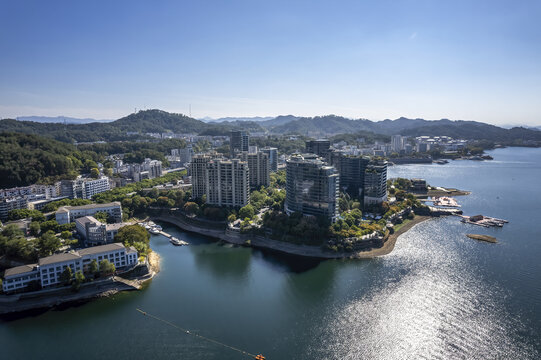 航拍千岛湖山水风景