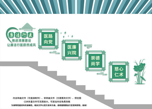 医院廉政楼梯文化墙